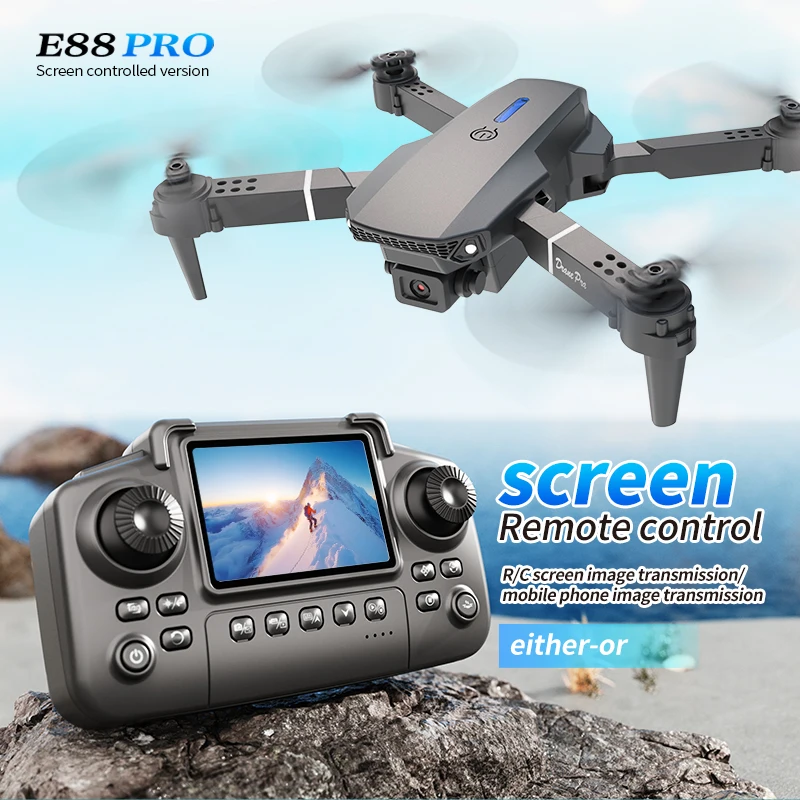 Drone Rc Fpv Pro - 전문가용 E88 PRO 드론, 화면 탑재