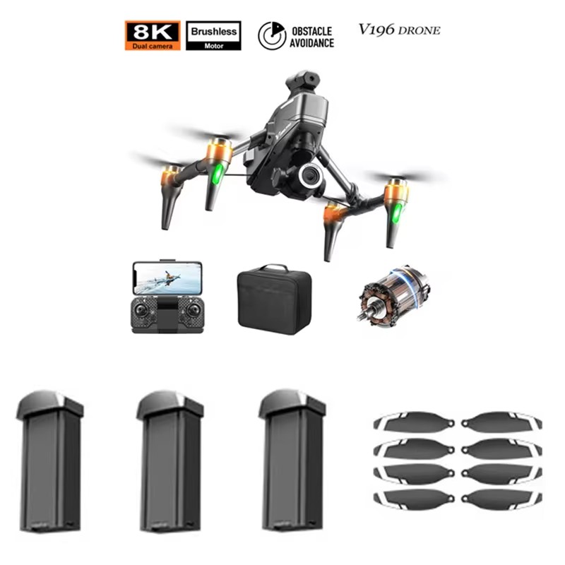 Drone V196 Rc - V196 브러시리스 8K 장애물 회피 RC