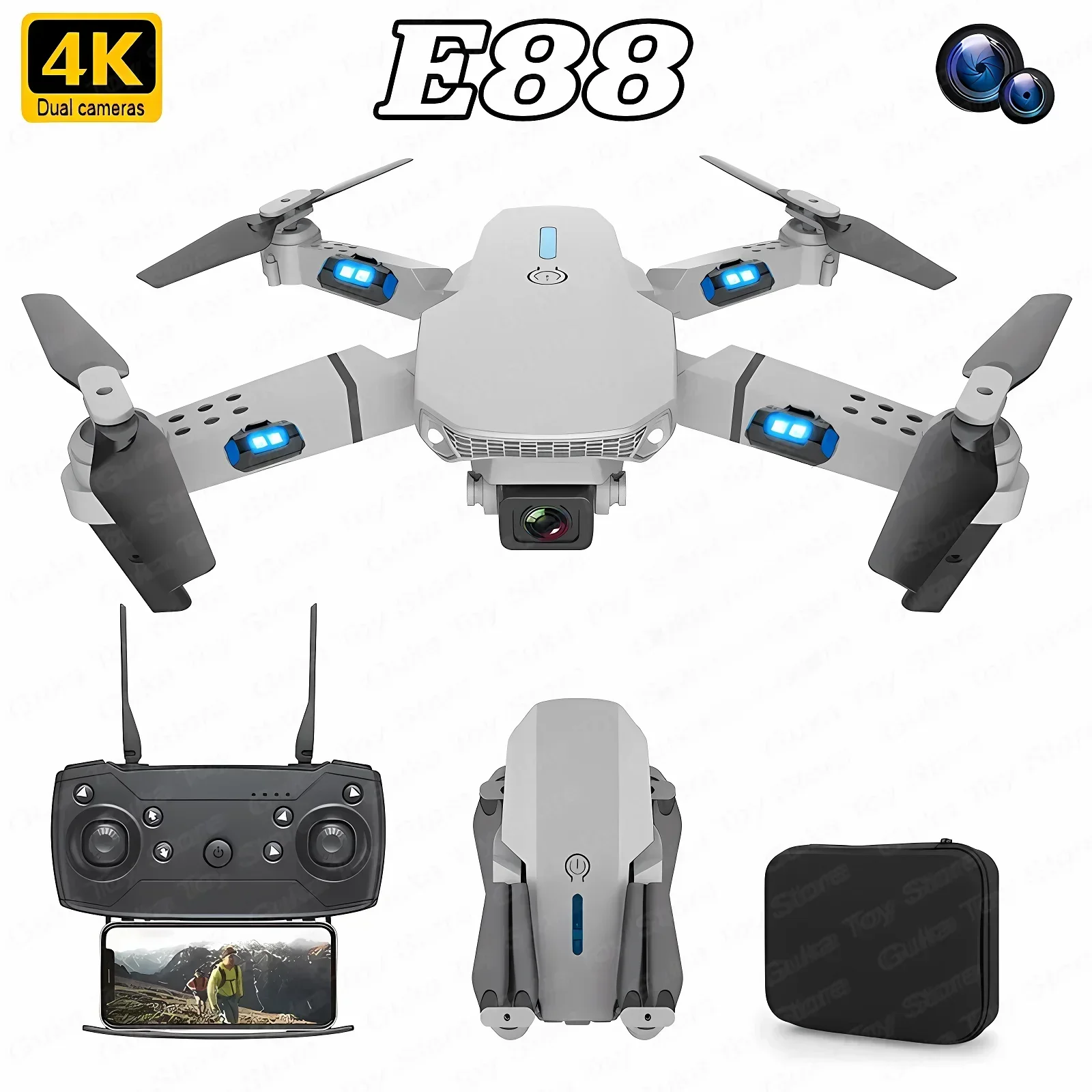 Drone Rc Fpv Pro - E88 프로 와이파이 FPV 드론, 광각