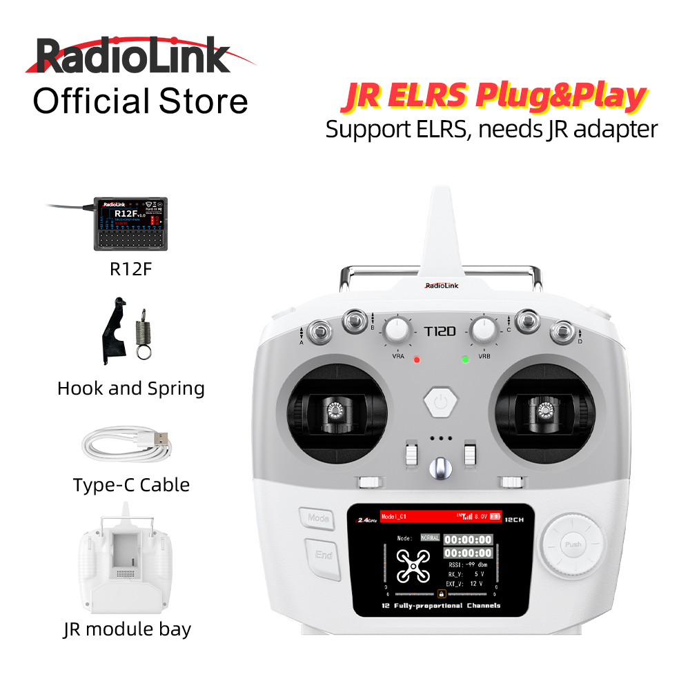 Drone Tech Rc - RadioLink T12D JR 모듈, 12채널, 2.4GHz