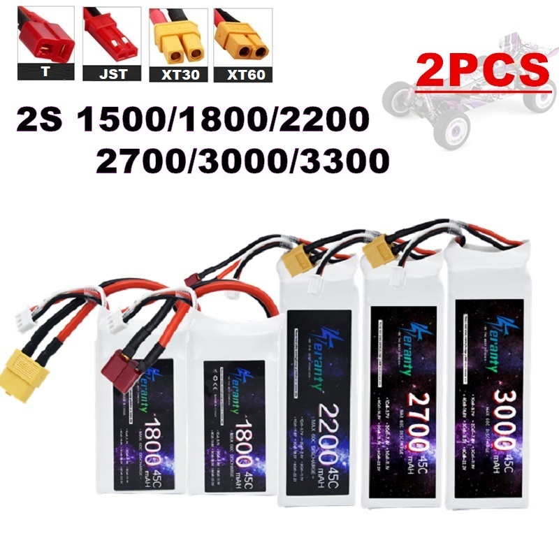Drone Tech Rc - 2PCS 7.4V Lipo 2S 배터리 1500mah/1800mAh/2200mah/2700mah/3000mah/3300mah