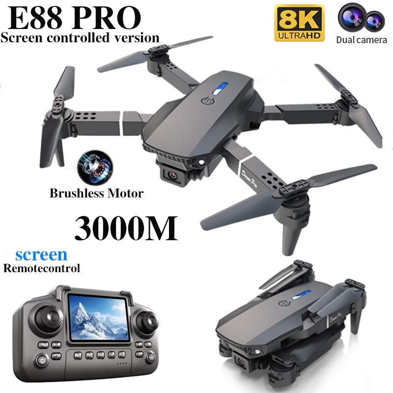 전문가용 E88 PRO 드론, 화면 탑재 8K HD 카 - Drone Rc Fpv Pro 리뷰 및 가격