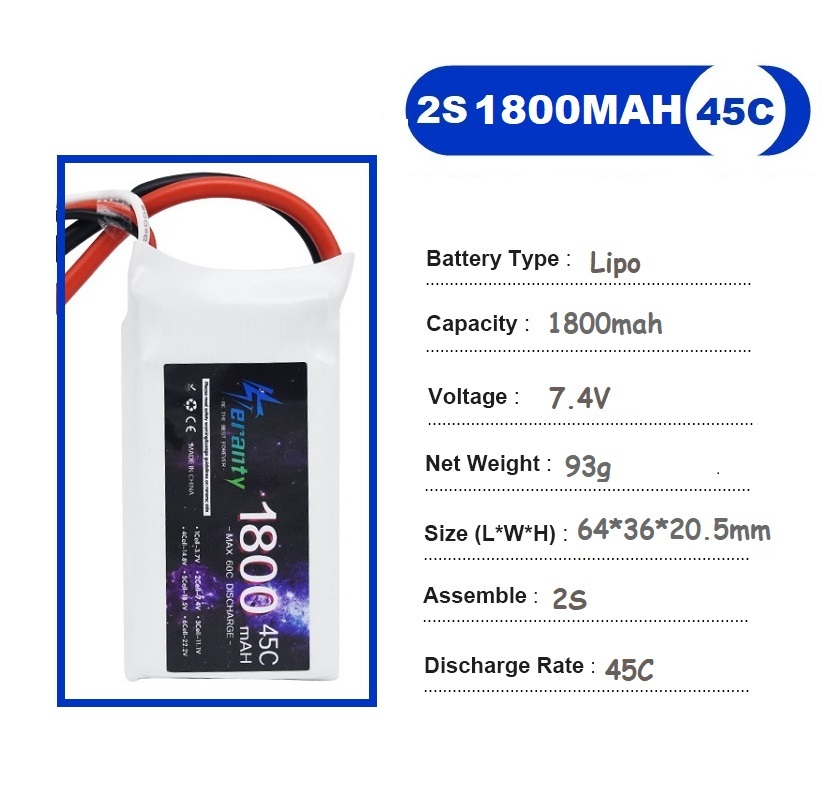 2PCS 7.4V Lipo 2S 배터리 1500mah/ - Drone Tech Rc 리뷰 및 가격